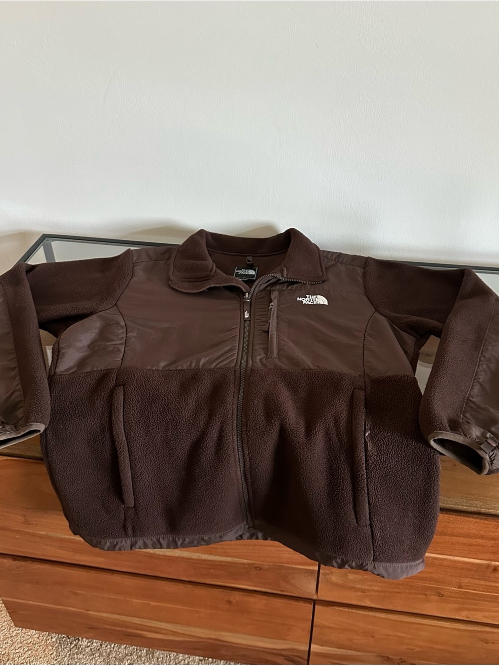 The North Face Chocolate Brown Fleece Jacket Full Zip Denali Style Size XL